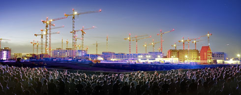 Ballett der Krane in Wien. Foto: Liebherr Ballett der Krane in Wien. Foto: Liebherr