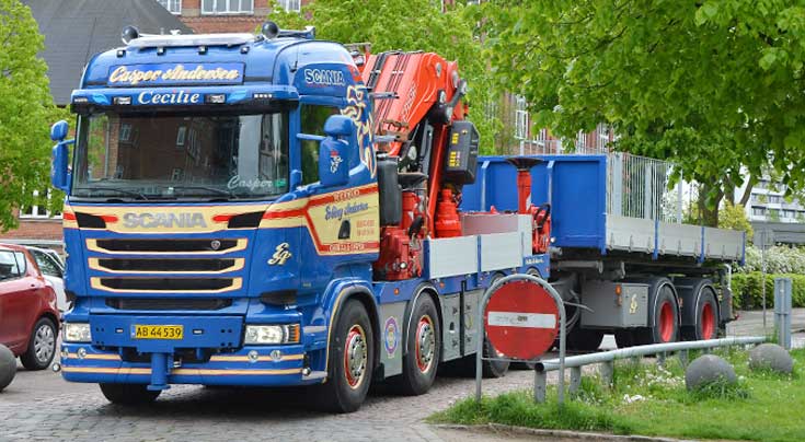 Der F 1950 RAL Kran in Aarhus. Foto: Fassi Der F 1950 RAL Kran in Aarhus. Foto: Fassi
