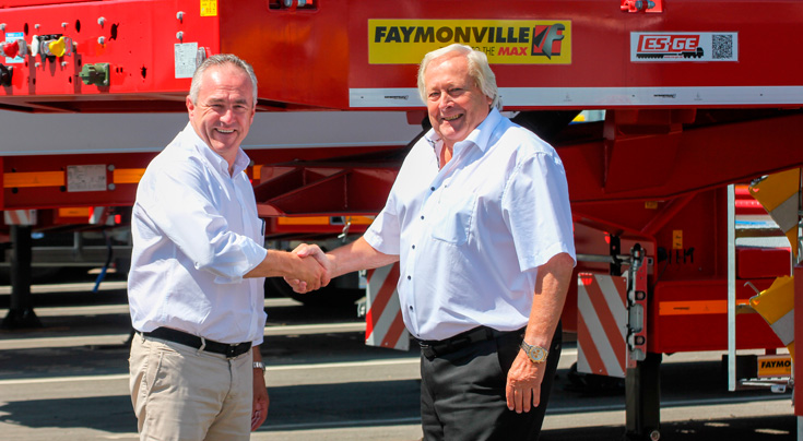 Haben eine noch engere Zusammenarbeit beschlossen: Alain Faymonville (Faymonville Gruppe, li.) und Helmut Sucko (ES-GE). Foto: Faymonville Haben eine noch engere Zusammenarbeit beschlossen: Alain Faymonville (Faymonville Gruppe, li.) und Helmut Sucko (ES-GE). Foto: Faymonville