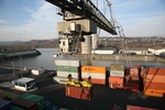 An Rheinkilometer 596 befindet sich das Contargo Terminal Koblenz