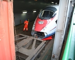 Z�ge im Bauch: Von Sassnitz/Mukran aus brachte die Trajektf�hre �Vilnius� die Hochgeschwindigkeitsz�ge der RZB nach Russland