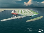 Reale Zukunftsvision: So soll das neue LNG-Terminal im Rotterdamer Hafen sp�ter aussehen