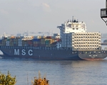 Antrittsbesuch: Mit der MSC Leigh wurde Hamburg in den S�damerikadienst der MSC eingebunden