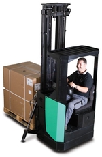 Kompaktes Arbeiten mit Sicherheitspaket: Der neue SBSN-Seitsitzstapler von Mitsubishi