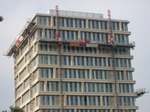 Vier HEK-Doppelmastb�hnen arbeiteten am neuen Gesundheitsministerium
