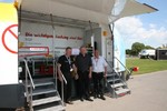 Auch der Safe Trailer mit Gurtschlitten von DVR und BGF war bei der Er�ffnung da